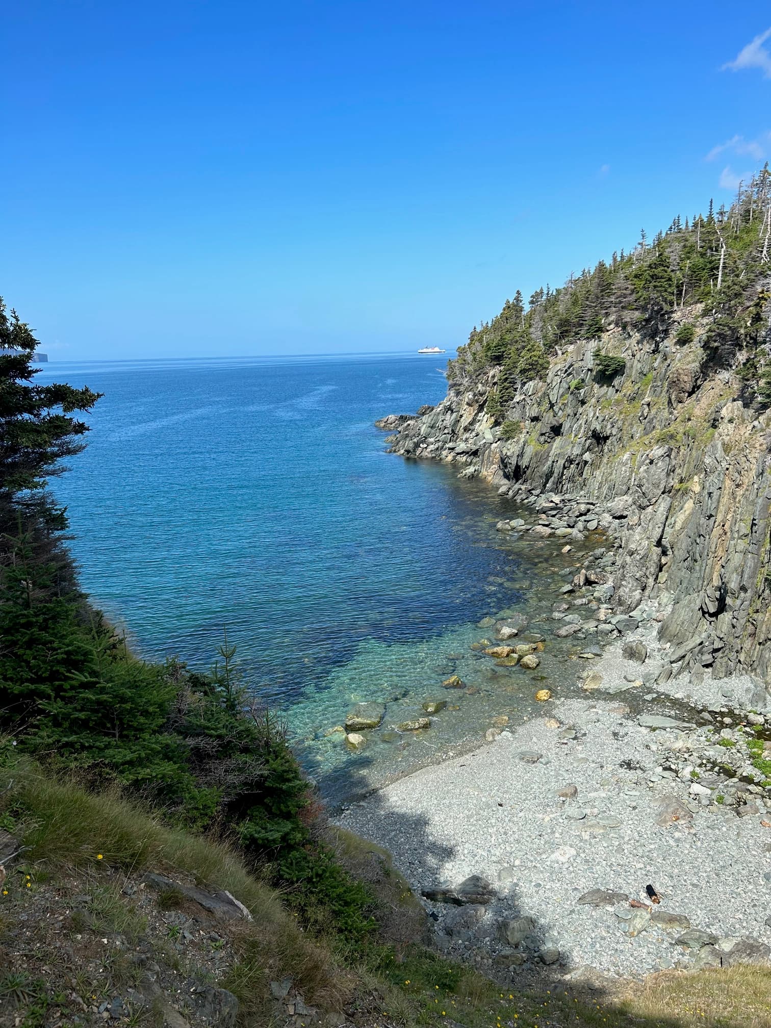 Coastal cliffs and water view