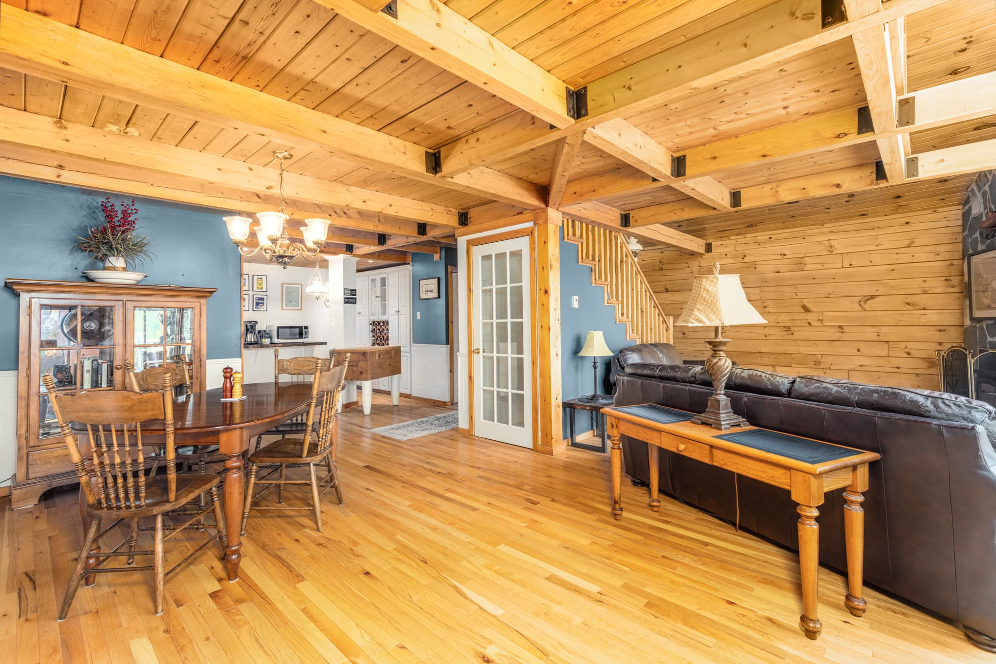 Cozy wood stove in living area