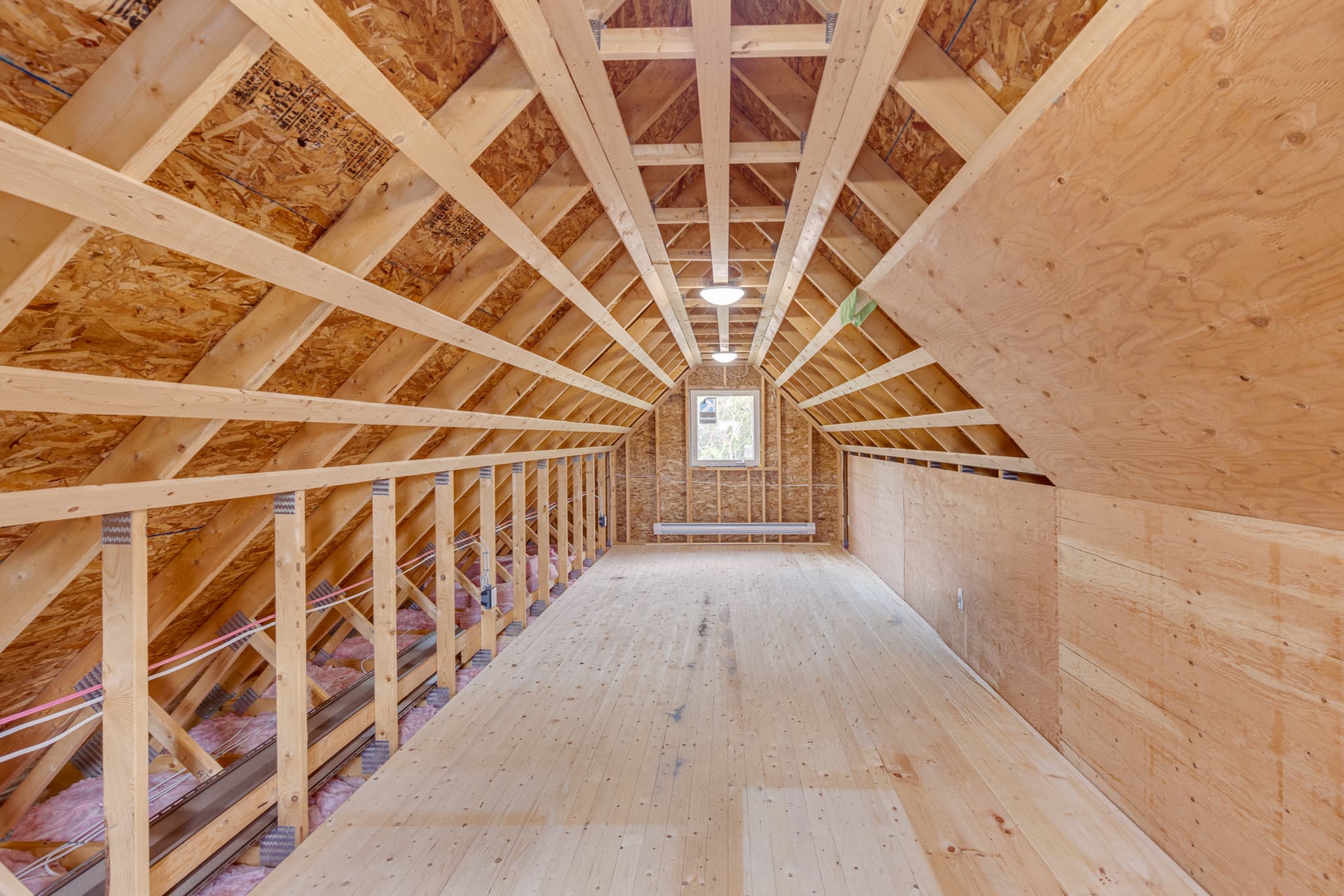 Detached 2-car garage interior